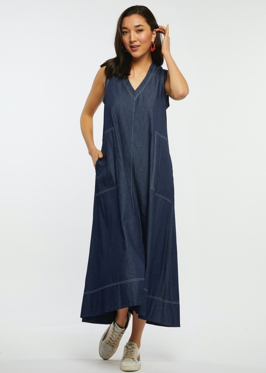 Women Zaket & Plover | W'S Denim Long Dress- Denim