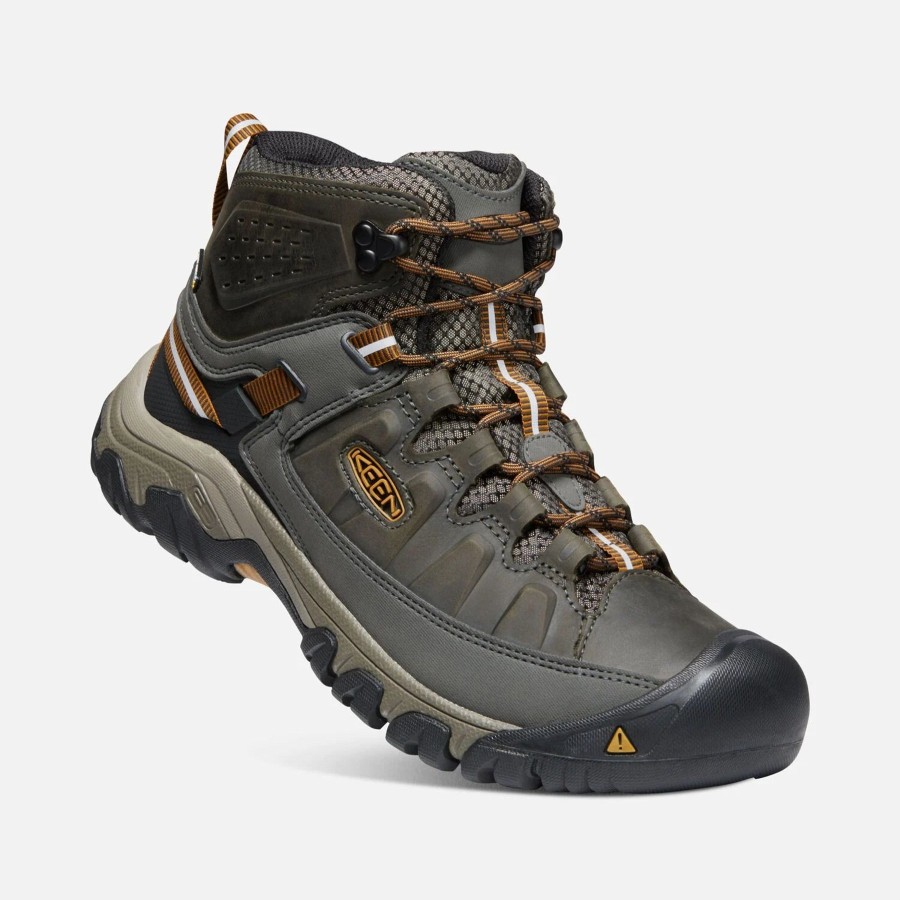 Men Keen Boots | M'S Targhee Iii Mid Waterproof-Black Olive/Golden Brown Wide Fit