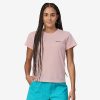 Women Patagonia Shirts | W'S P-6 Logo Responsibili Tee-P-6 Outline: Whisker Pink