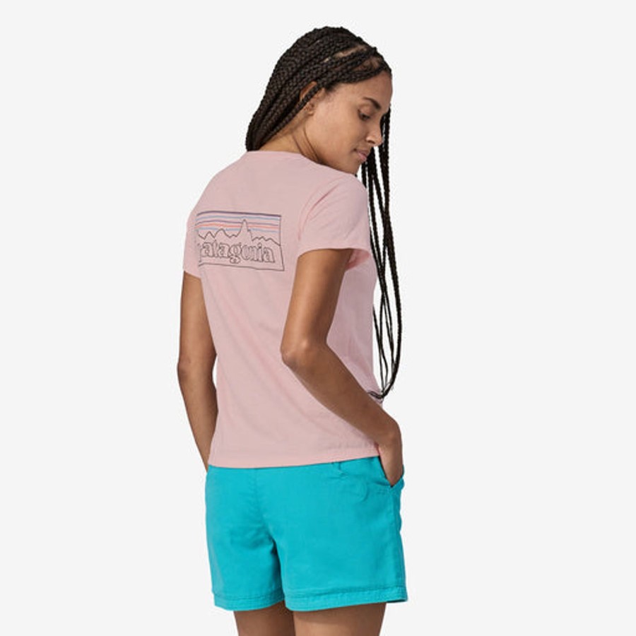 Women Patagonia Shirts | W'S P-6 Logo Responsibili Tee-P-6 Outline: Whisker Pink