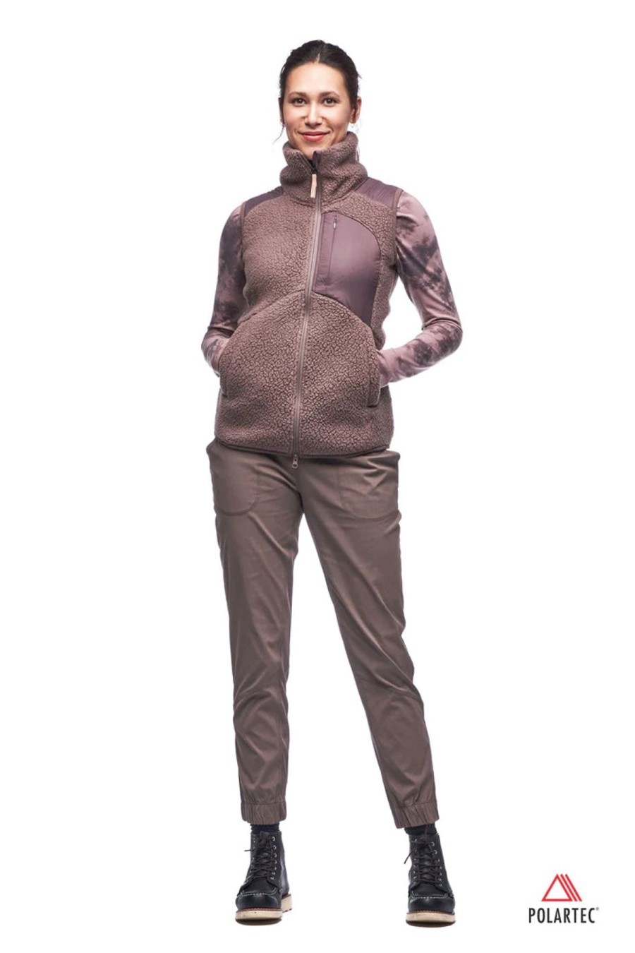 Women Indyeva Sweaters | Cordero Vest-Polartec Fleece-Rhodonite