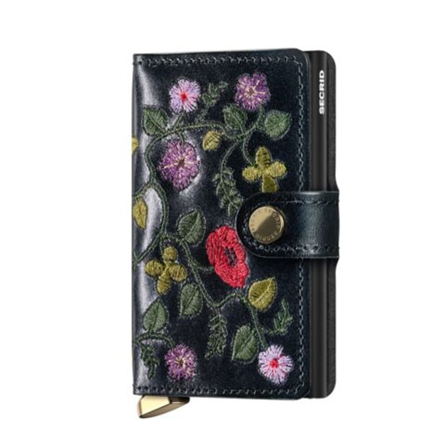 Women Secrid Wallets | Miniwallet Stitch Floral-Black