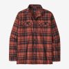 Men Patagonia Shirts | M'S Long-Sleeved Organic Cotton Fjord Flannel Shirt-Ice Cap Burl Red