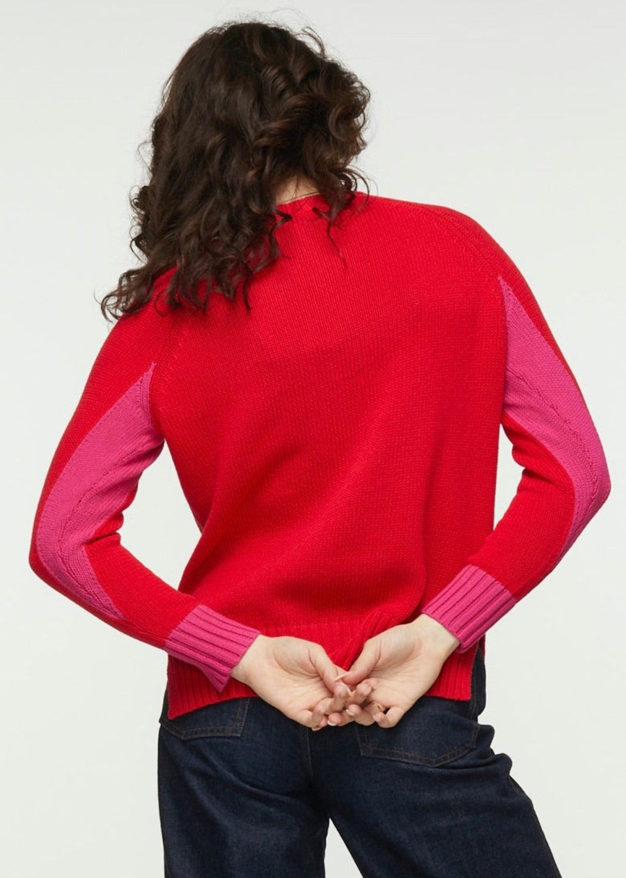 Women Zaket & Plover Sweaters | W'S Cotton Crew Sweater-Ruby