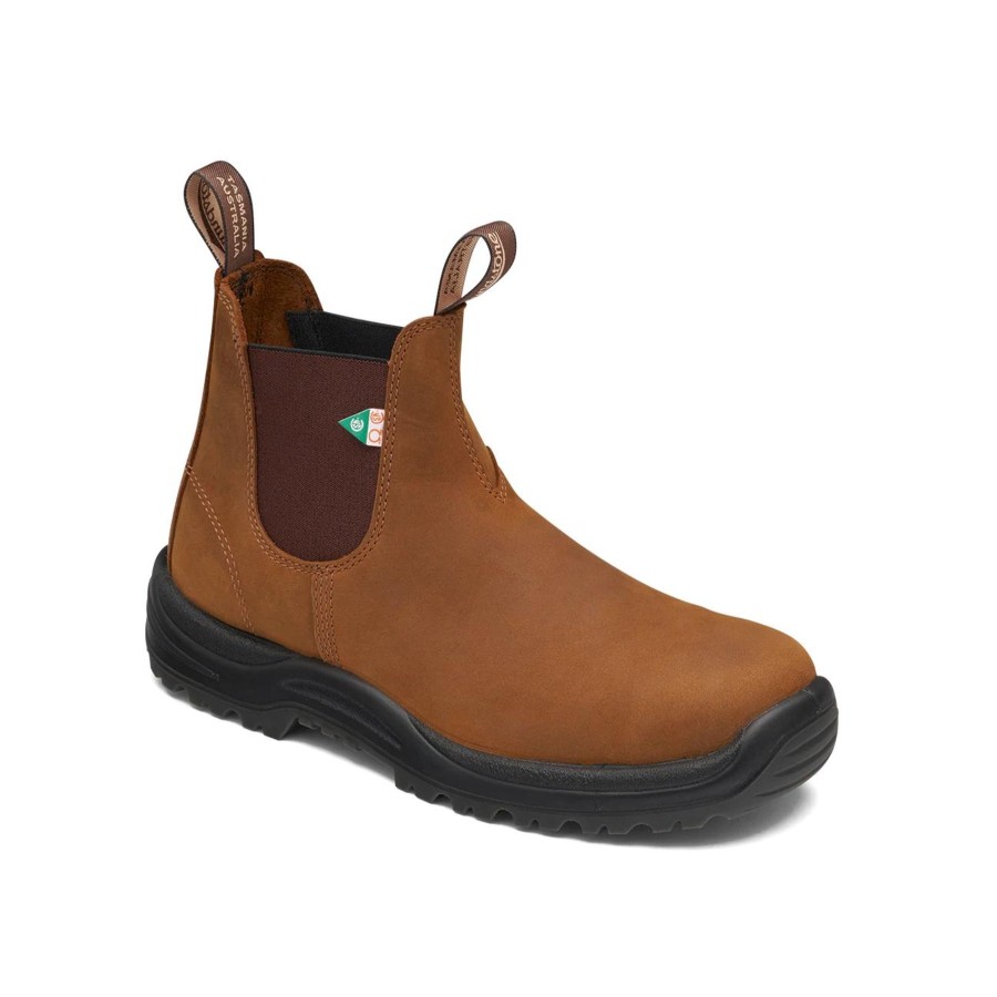 Men Blundstone Boots | Work & Safety 164-Saddle Brown Steel Toe