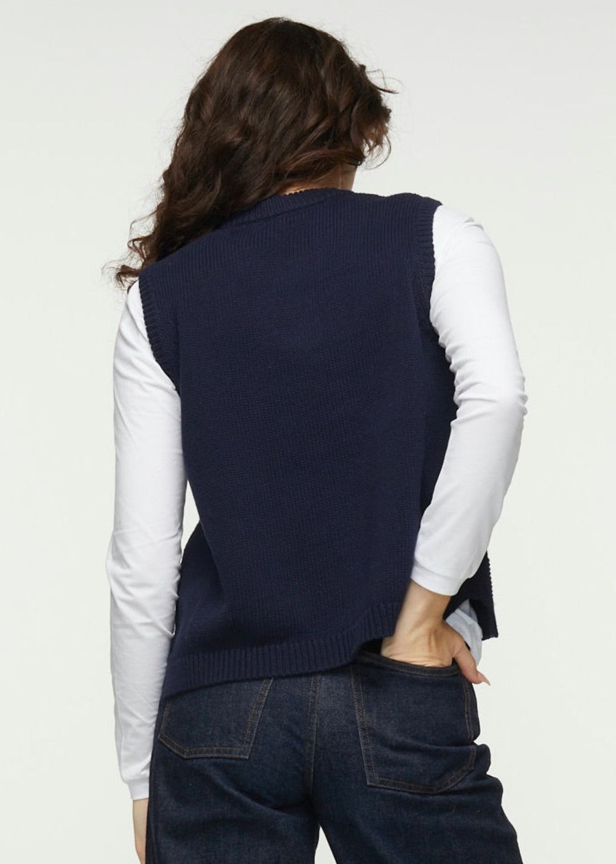 Women Zaket & Plover Sweaters | W'S Pocket Vest-Navy