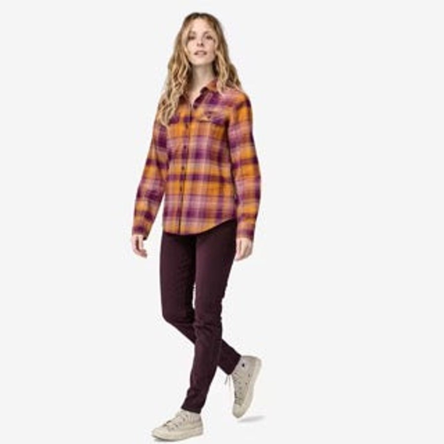 Women Patagonia Shirts | W'S Long-Sleeved Organic Cotton Midweight Fjord Flannel Shirt-Guides: Sun Rays