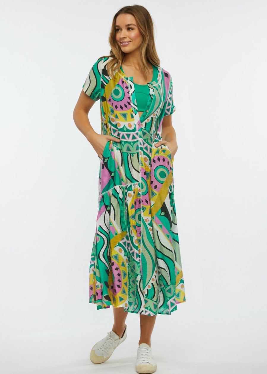 Women Zaket & Plover | W'S Gathered Midi Dress- Amalfi