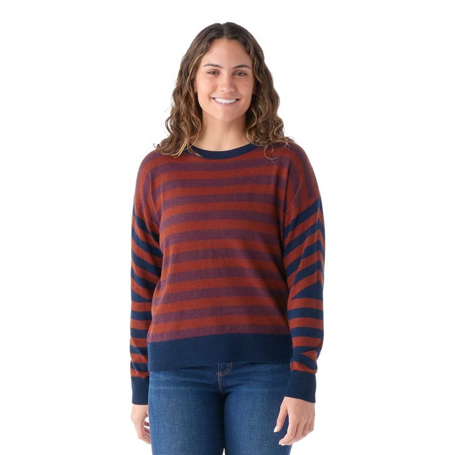 Women Smartwool Shirts | W'S Edgewood Boyfriend Crew Sweater- Pecan Brown