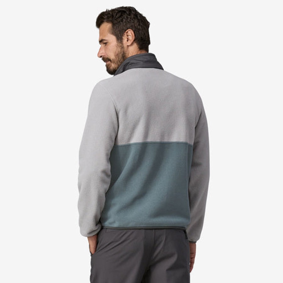 Men Patagonia Jackets | M'S Mircodini 1/2 Zip Pull Over-Nouveau Green W/Salt Grey