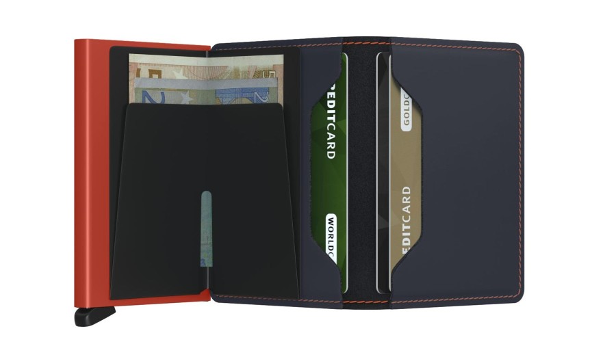 Women Secrid Wallets | Slimwallet-Matte Nightblue & Orange