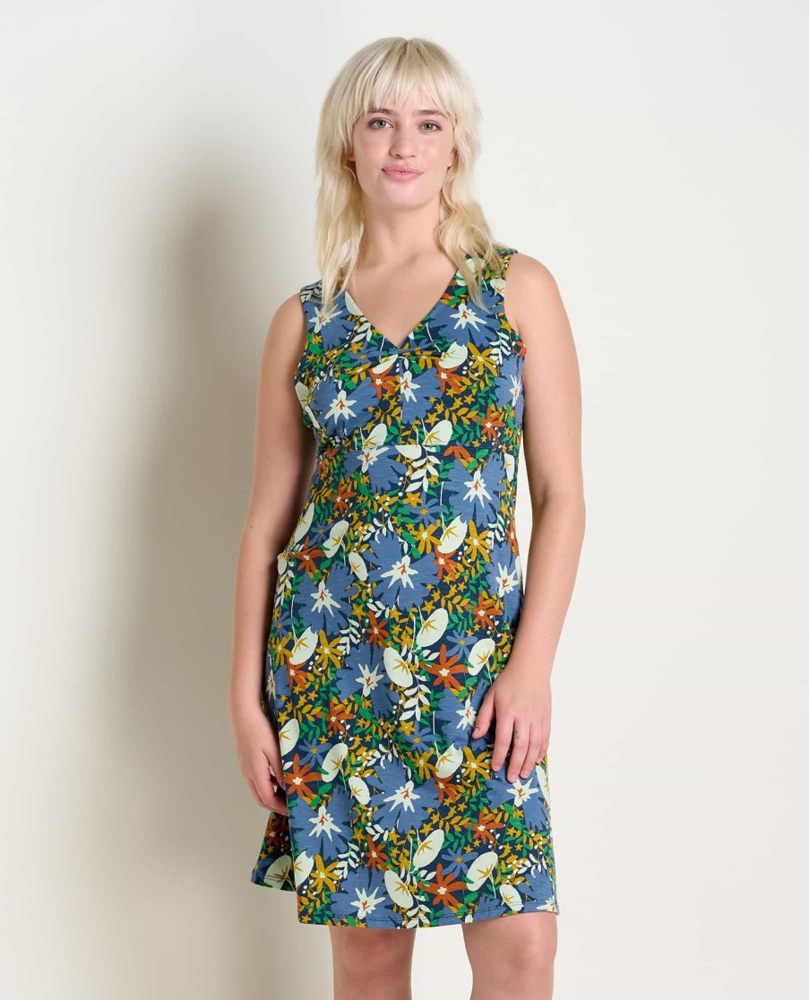 Women Toad&Co | W'S Rosemarie Sleeveless Dress- Midnight Floral Print