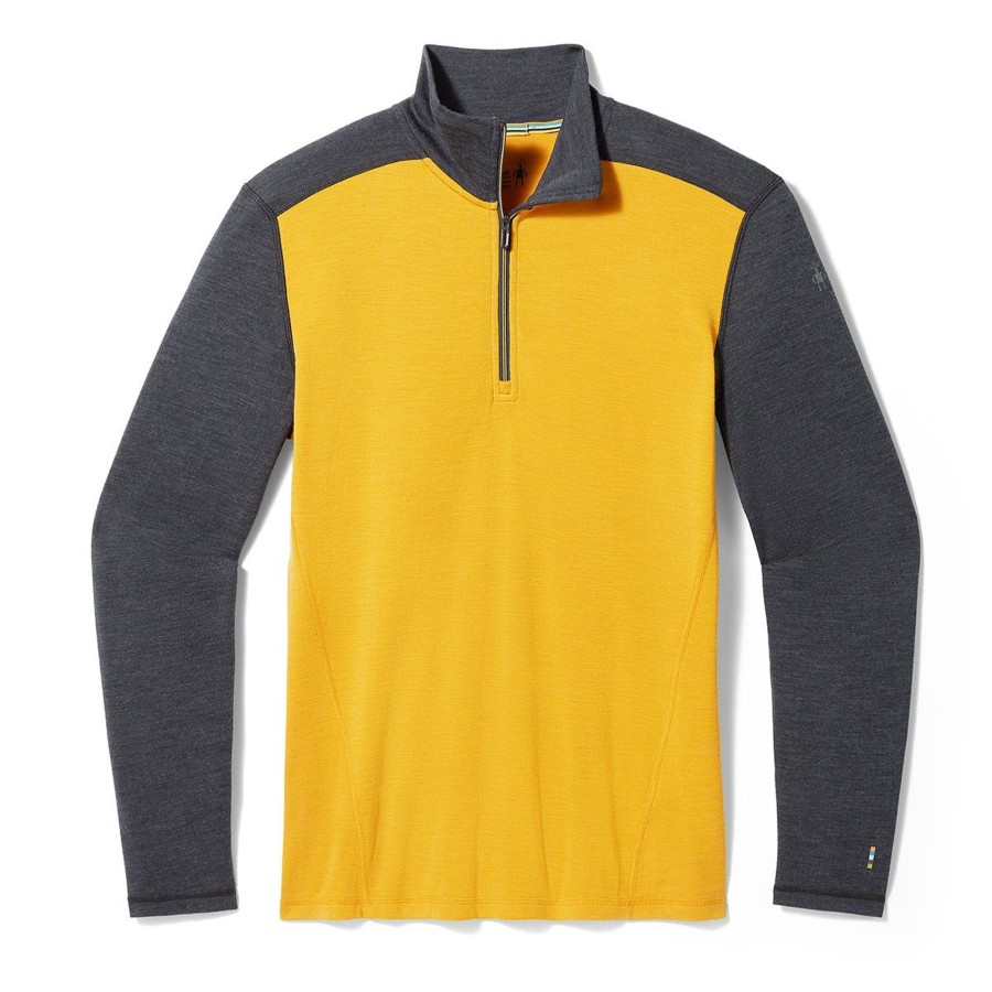 Men Smartwool | M'S Merino 250 Baselayer 1/4 Zip-Charcoal Honey Brown