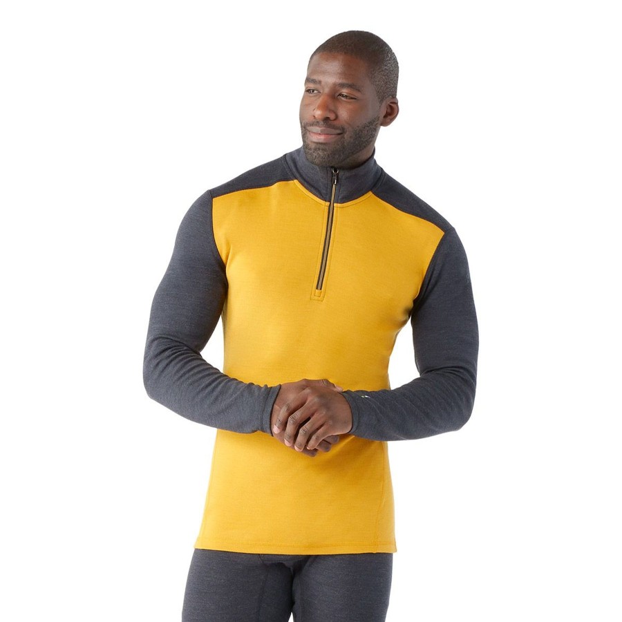 Men Smartwool | M'S Merino 250 Baselayer 1/4 Zip-Charcoal Honey Brown