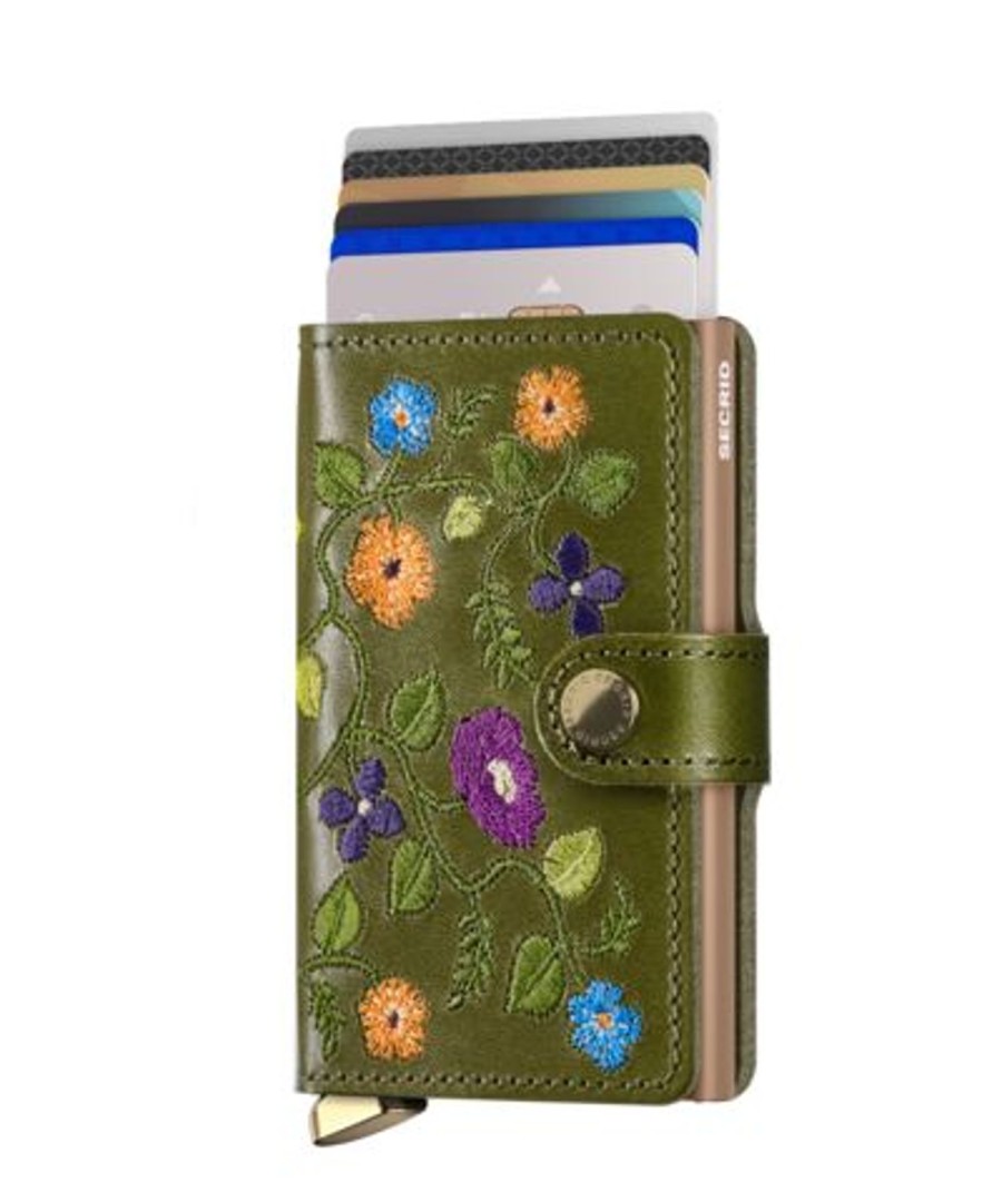 Women Secrid Wallets | Miniwallet-Stitch Floral-Olive