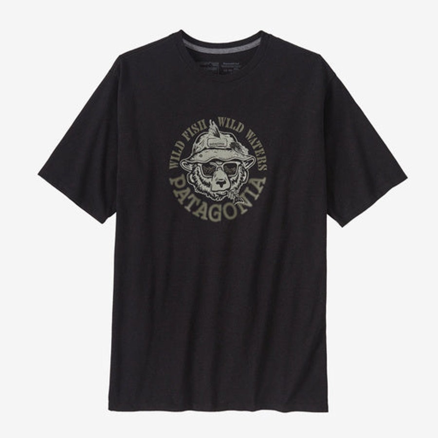 Men Patagonia Shirts | M'S Take A Stand Responsibili-Tee® -Wild Grizz: Ink Black