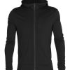 Men Icebreaker Sweaters | M'S Quantum Iii Long Sleeve Zip Hoodie- Black