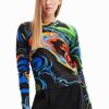 Women Desigual Sweaters | W'S Psyque-Lacroix Pullover-Black