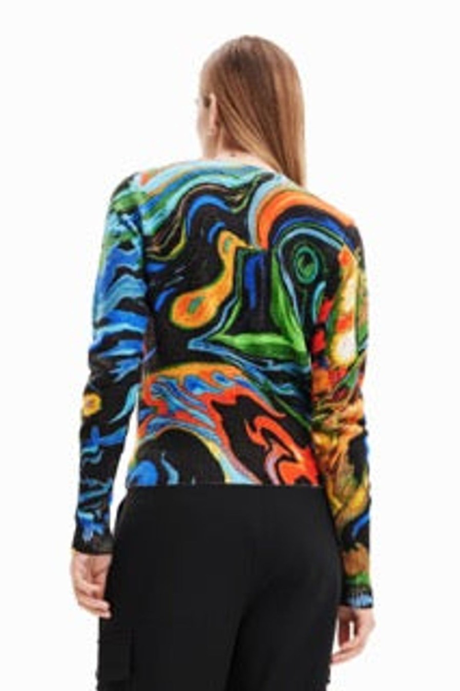 Women Desigual Sweaters | W'S Psyque-Lacroix Pullover-Black