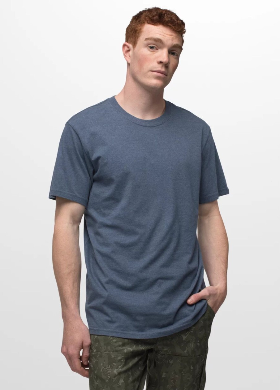 Men PrAna Shirts | M'S Prana Crew T-Shirt-Denim Heather