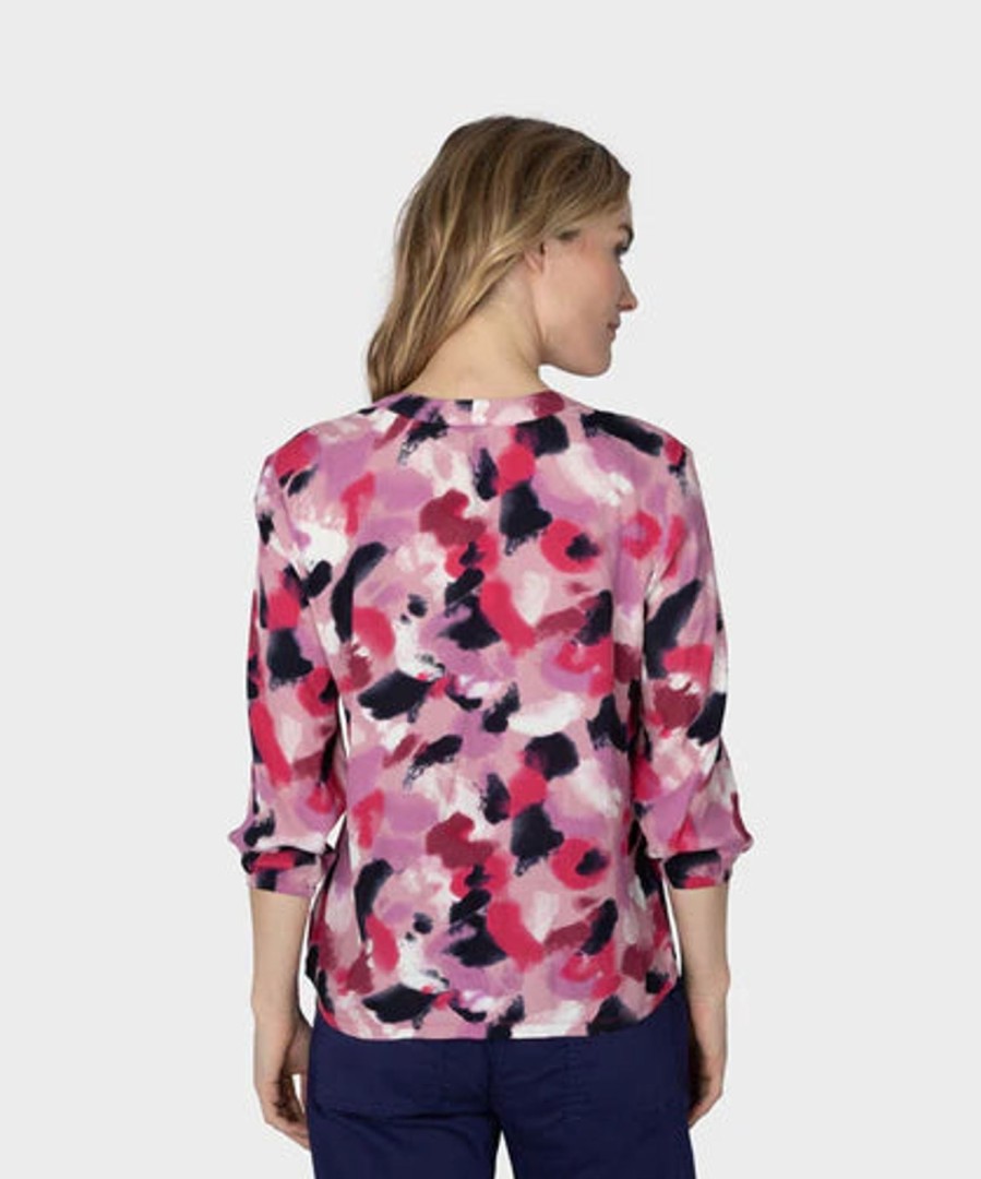 Women sandwich Shirts | Blouse With Hazy Blur Print-Foxglove