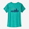 Women Patagonia Shirts | W'S Short-Sleeved Capilene® Cool Daily Graphic Shirt-Waters '73 Skyline: Subtidal Blue X-Dye