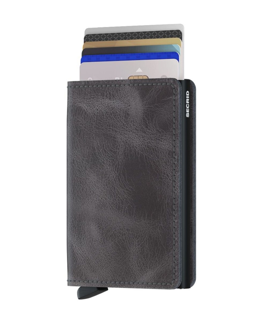 Women Secrid Wallets | Slimwallet-Vintage Grey Black