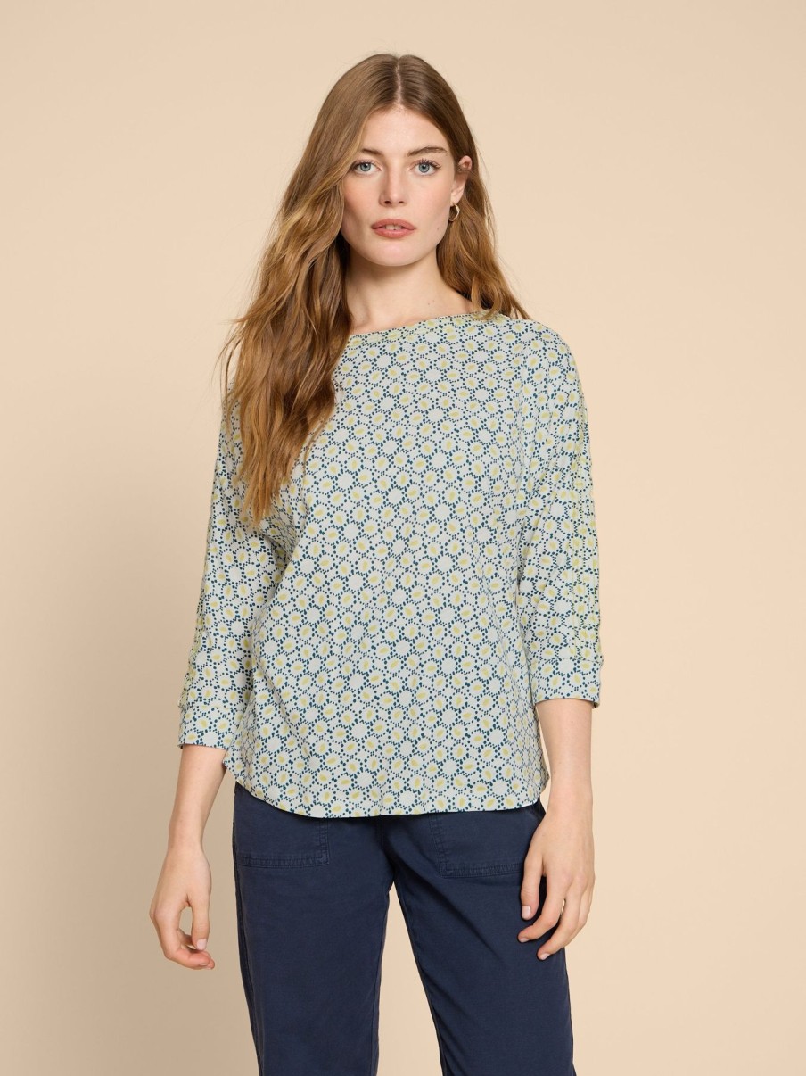 Women White Stuff Shirts | W'S Winnie Jersey Top- White Print