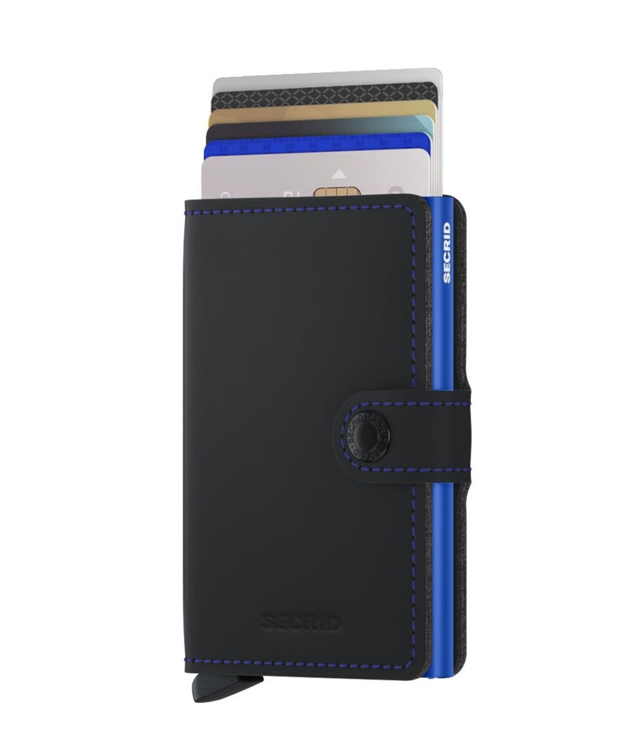 Women Secrid Wallets | Miniwallet-Matte Black & Blue