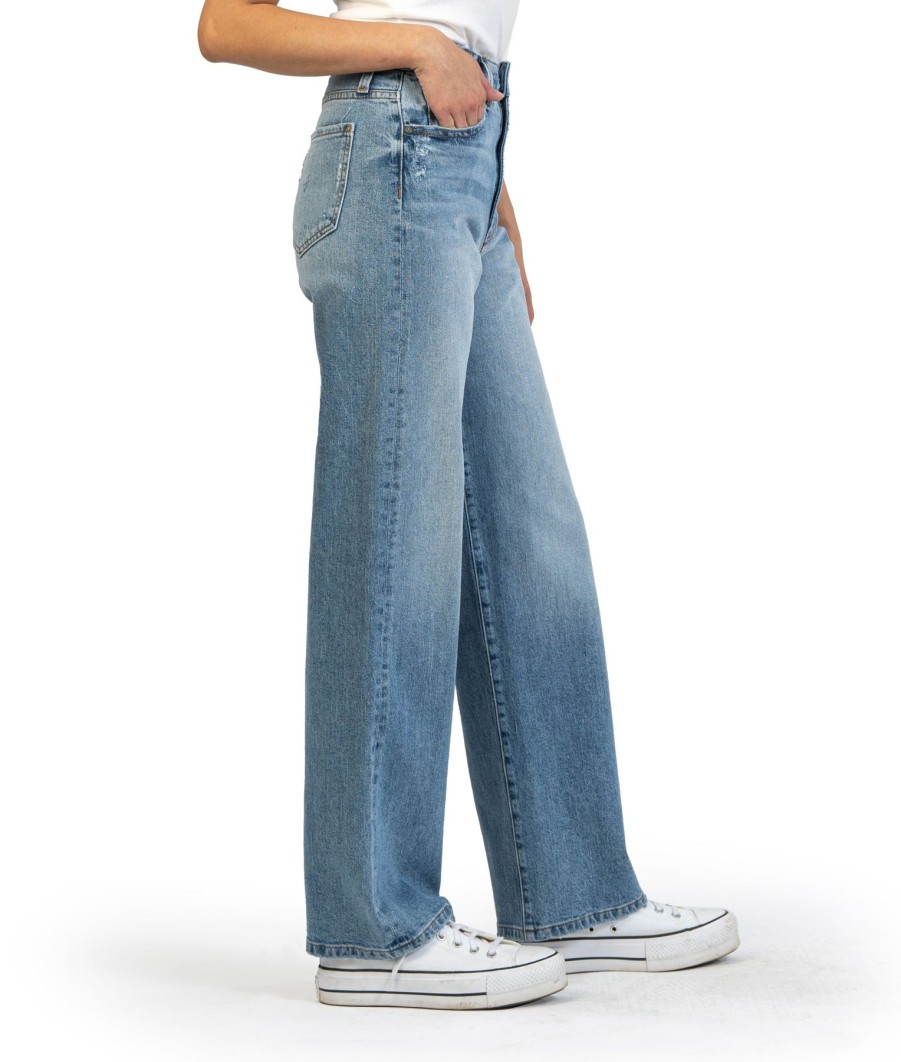 Women Kut Denim Pants | Sienna High Rise Wide Leg-Coach Wash