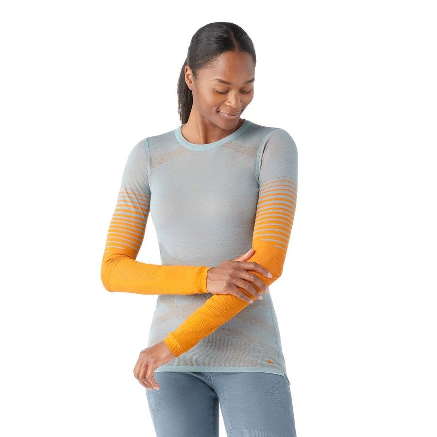 Women Smartwool | W'S Intraknit Merino 200 Pattern Crew-Lead Marmalade