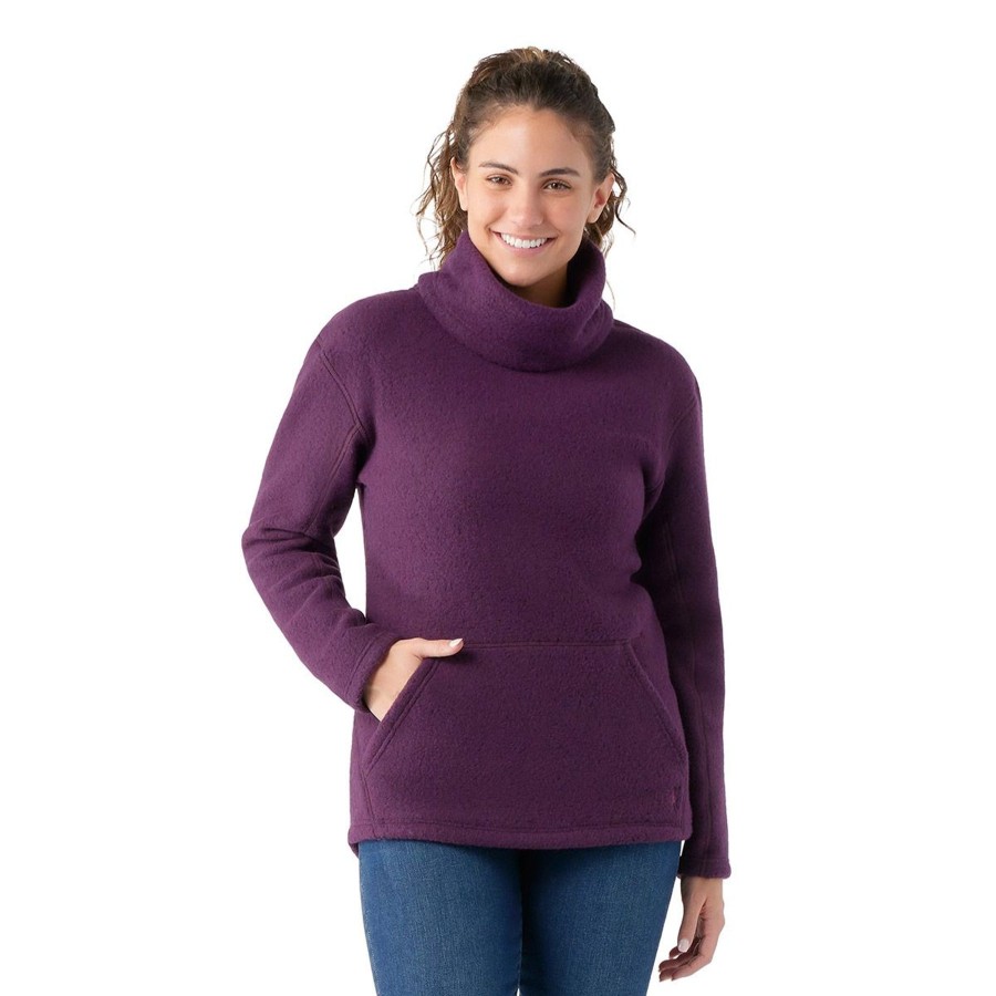 Women Smartwool Shirts | W'S Husdon Trail Fleece Pull Over-Egg Plant Heather