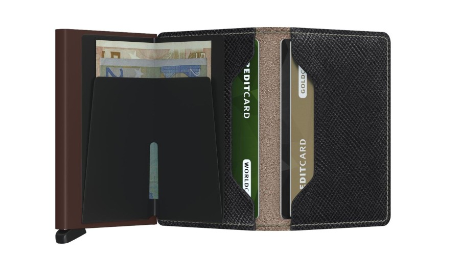 Women Secrid Wallets | Slimwallet-Saffiano Brown