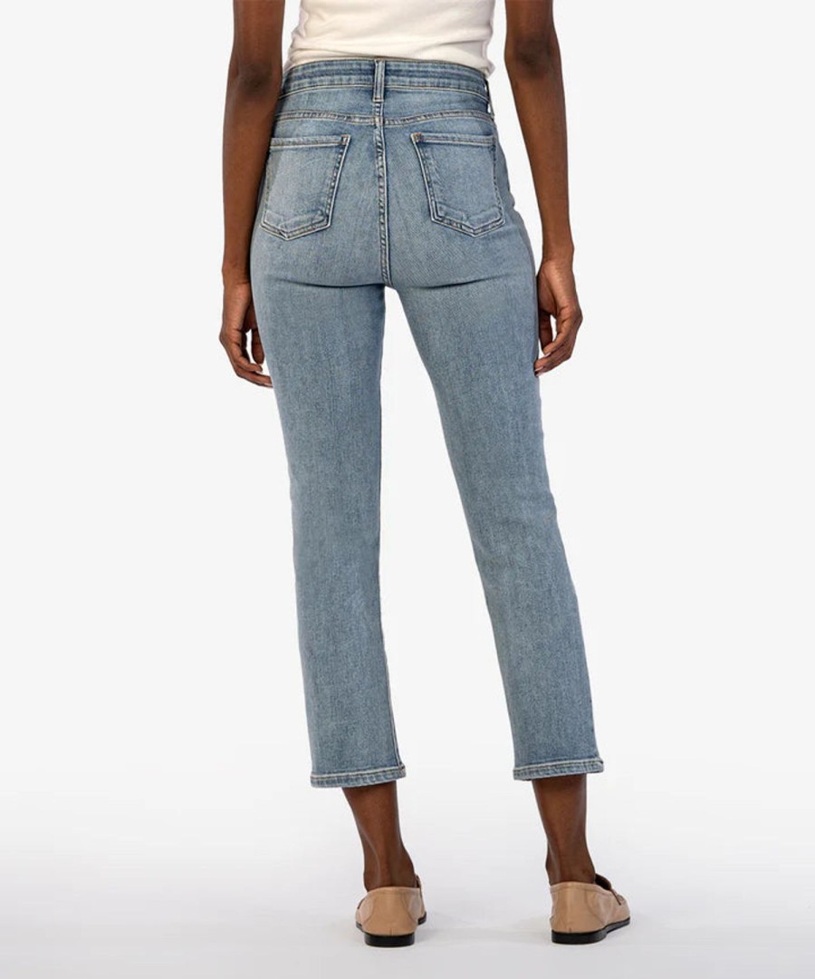 Women Kut Denim Pants | Elizabeth High Rise Crop Straight Legs-Supportive Wash