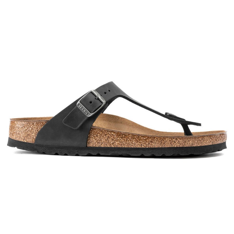 Women Birkenstock Sandals | Gizeh Oiled Leather-Black