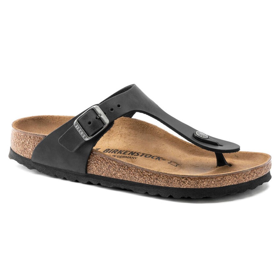 Women Birkenstock Sandals | Gizeh Oiled Leather-Black