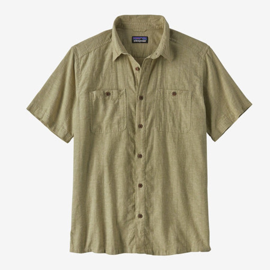 Men Patagonia Shirts | M'S Back Step Shirt -Swell Dobby: Buckhorn Green