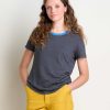 Women Toad and Co. Shirts | W'S Grom Ringer Short Sleeve Crew- True Navy Strip Ii