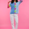 Women Zaket & Plover Sweaters | W'S Intarsia Squares Sweater- Chambray