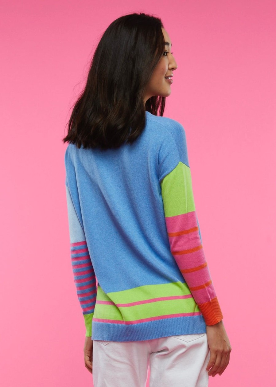 Women Zaket & Plover Sweaters | W'S Intarsia Squares Sweater- Chambray