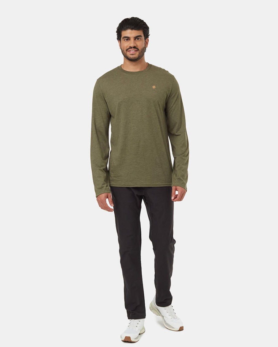 Men Ten Tree Sweaters | M'S Classic Long Sleeve- Olive Night Green Heather