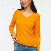 Women Zaket & Plover Sweaters | W'S V -Neck Stitch Sweater-Saffron