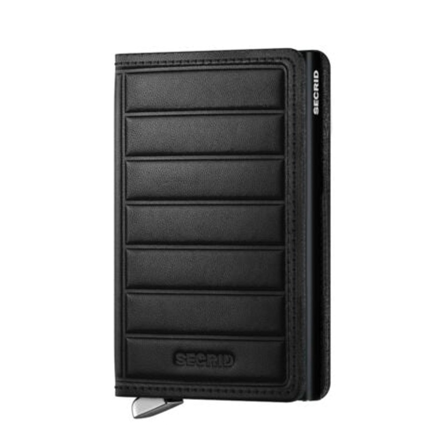 Women Secrid Wallets | Slimwallet-Emboss Lines Black