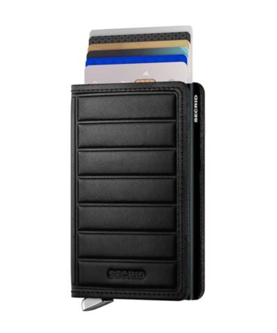 Women Secrid Wallets | Slimwallet-Emboss Lines Black