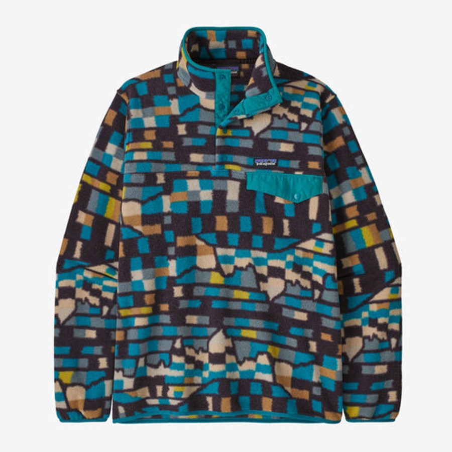 Men Patagonia Sweaters | M'S Synchilla® Snap-T® Fleece Pullover-Fitz Roy Patchwork: Belay Blue