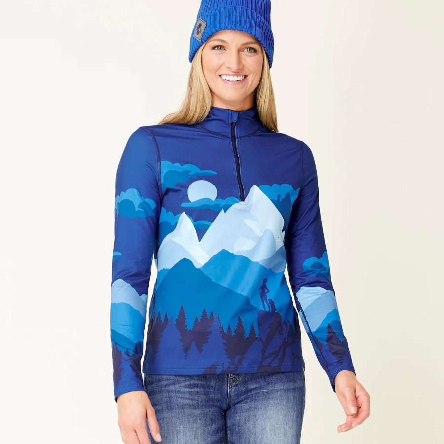 Women Krimson and Klover | W'S Bridger Base Layer Top-Hiker Blue