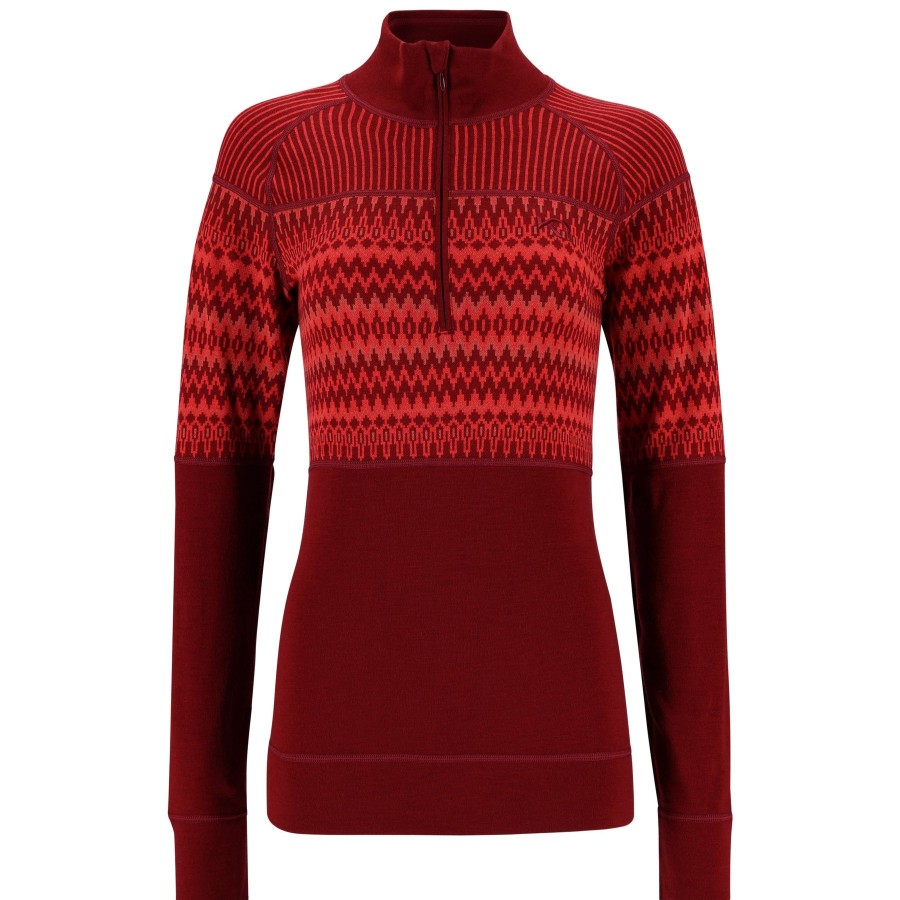 Women Kari Traa | W'S Silja Half Zip Baselayer-Rouge