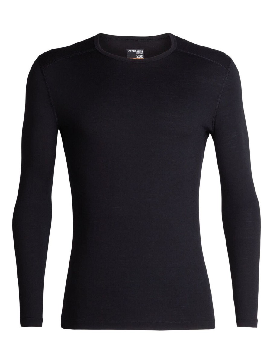 Men Icebreaker | M'S 200 Oasis Long Sleeve Crew Top-Black