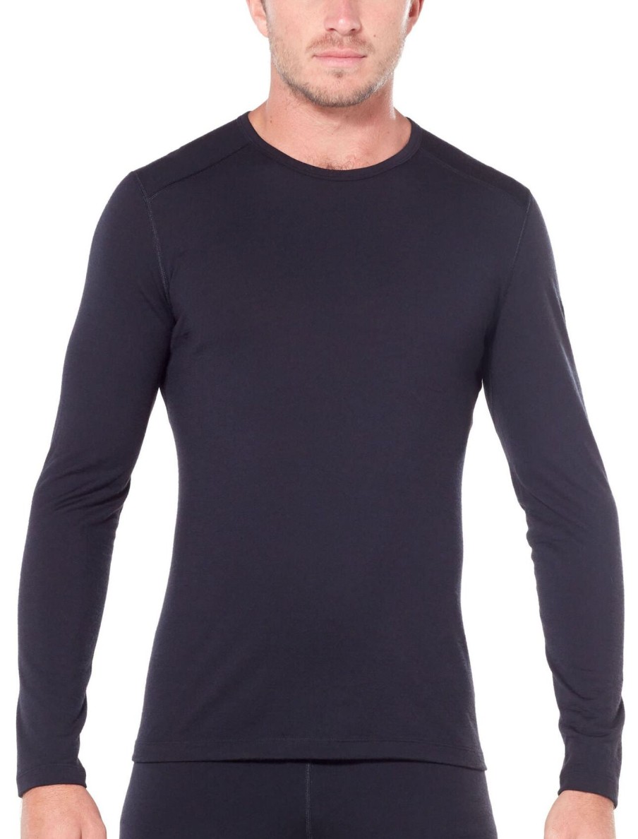 Men Icebreaker | M'S 200 Oasis Long Sleeve Crew Top-Black