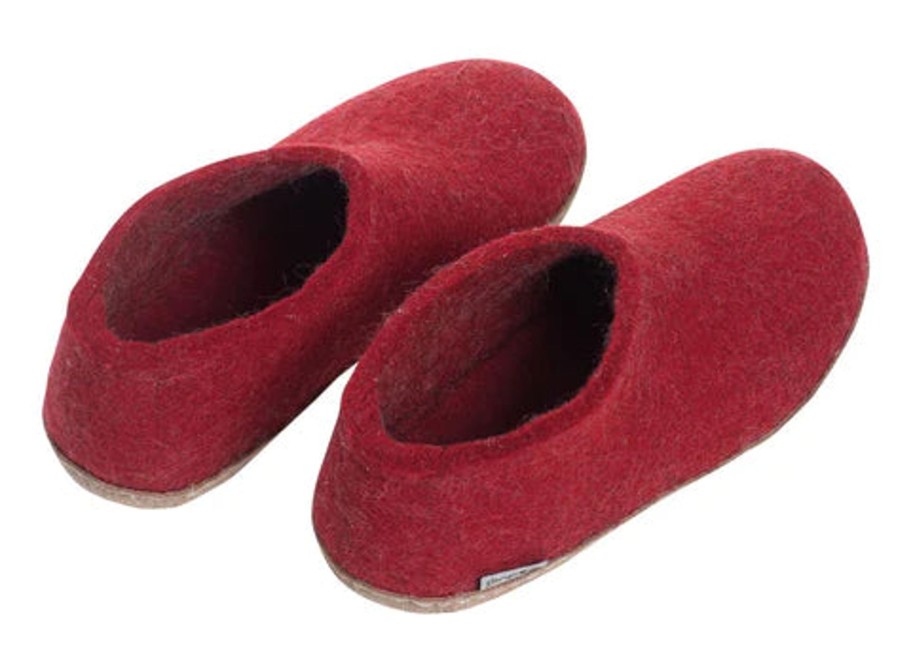 Men Glerups Slippers | Glerup Shoe Leather-Red